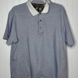 Robert Graham Blue and White Polo Shirt